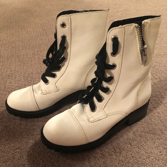 Call It Spring Shoes - White faux leather boots